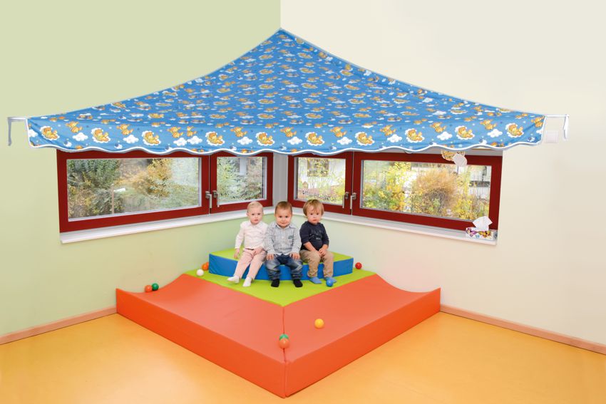 Eckbaldachin 275 x 275 cm, Wölkchen blau